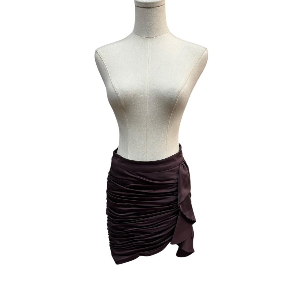 Ramy Brook Ruched Mini Skirt in Plum Size 2 Like New